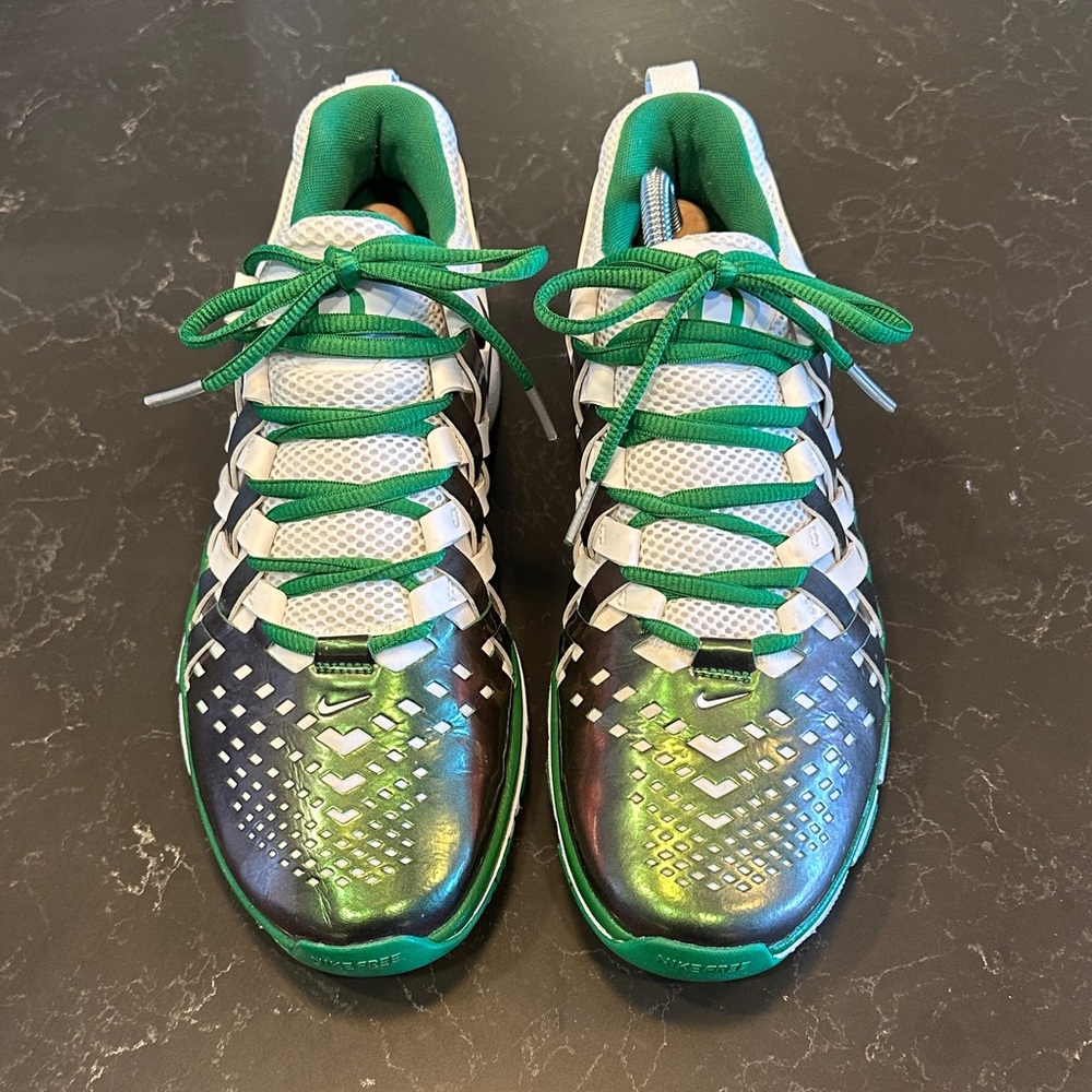 Nike Free Trainer 5.0 Oregon Iridescent Green and White Sneakers